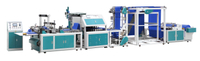 Non woven bag making machine with online handle attach
